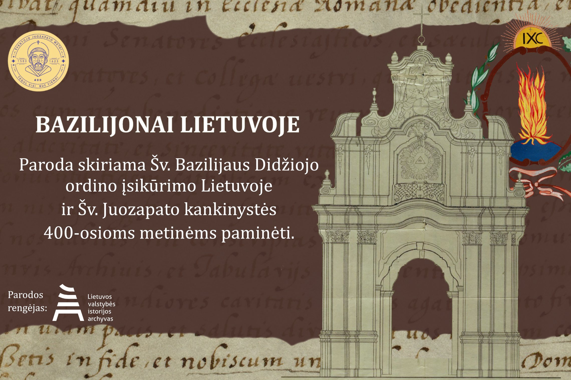 Virtualios parodos „Bazilijonai Lietuvoje“ plakatas
