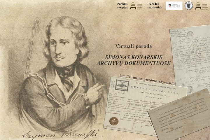 Parodos „Simonas Konarskis archyvų dokumentuose“ plakatas